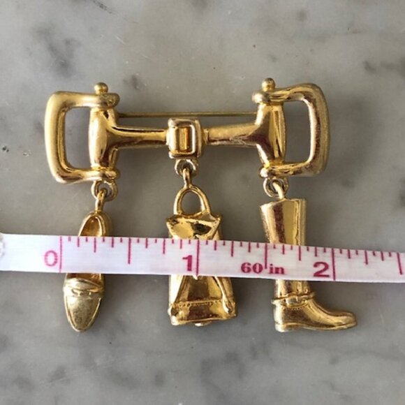 ETIENNE AIGNER Boot, Saddle Bag, Loafer, Bit Brooch/PinGold Tone Vintage… - Picture 17 of 17